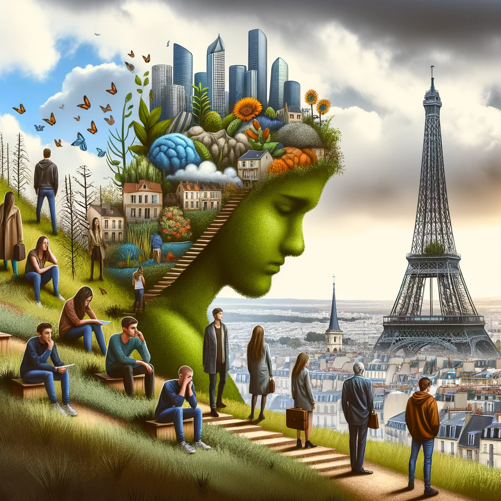 Image conceptuelle illustrant les défis de la santé mentale parmi les jeunes en France