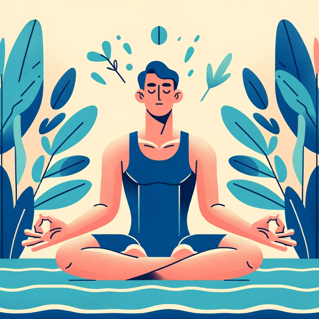 Personne pratiquant un sport spécifique comme le yoga ou la natation, aidant à gérer le stress