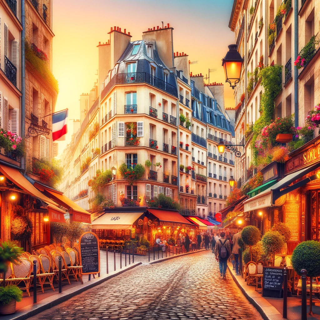 Rue pittoresque de Paris, charme du célibat